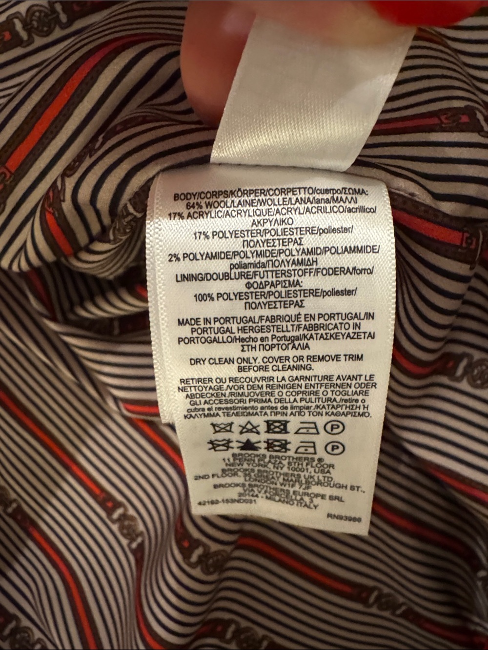 Brooks Brothers Striped Plaid Jacket in Black, Red & Brown - Wool blend - Picture 5 of 5